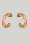 Shop_MAALICIOUS JEWELRY_Pink Round Enamelled Hoops _at_Aza_Fashions