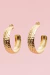 Shop_MAALICIOUS JEWELRY_Gold Plated Textured Hoops _at_Aza_Fashions