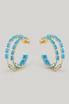 Shop_MAALICIOUS JEWELRY_Blue Stone Kiara Studded Hoops _at_Aza_Fashions