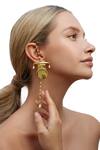 MAALICIOUS JEWELRY_Gold Plated Pearls Ellora Geometric Shaped Earrings _Online_at_Aza_Fashions