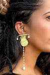 Buy_MAALICIOUS JEWELRY_Gold Plated Pearls Ellora Geometric Shaped Earrings _Online_at_Aza_Fashions