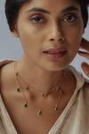 MAALICIOUS JEWELRY_Green Witch Stone Studded Chain - Set Of 2 _Online_at_Aza_Fashions