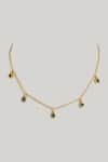 Shop_MAALICIOUS JEWELRY_Green Witch Stone Studded Chain - Set Of 2 _Online_at_Aza_Fashions