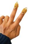 Shop_MAALICIOUS JEWELRY_Gold Plated Niya Nail Carved Ring _at_Aza_Fashions