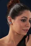 Buy_MAALICIOUS JEWELRY_Blue Turquoise Stone Arya Bloom Vine Ear Cuffs _at_Aza_Fashions