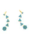 Shop_MAALICIOUS JEWELRY_Blue Turquoise Stone Arya Bloom Vine Ear Cuffs _at_Aza_Fashions