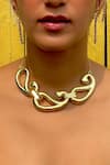 Shop_MAALICIOUS JEWELRY_Gold Plated Paisley Ornamented Choker _Online_at_Aza_Fashions