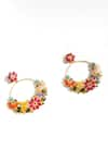 Shop_MAALICIOUS JEWELRY_Multi Color Zircon Picnic Basket Embellished Hoops _at_Aza_Fashions