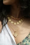 MAALICIOUS JEWELRY_Gold Plated Jasmine Cutwork Necklace _Online_at_Aza_Fashions