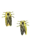 Buy_MAALICIOUS JEWELRY_Gold Plated Cicada Carved Studs _at_Aza_Fashions