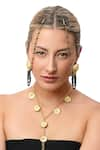 Buy_MAALICIOUS JEWELRY_Gold Plated Beads Swan Tassel Earrings _at_Aza_Fashions