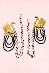 Shop_MAALICIOUS JEWELRY_Gold Plated Beads Swan Tassel Earrings _at_Aza_Fashions