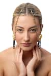 MAALICIOUS JEWELRY_Gold Plated Beads Swan Tassel Earrings _Online_at_Aza_Fashions