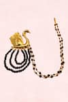 MAALICIOUS JEWELRY_Gold Plated Beads Swan Tassel Earrings _at_Aza_Fashions