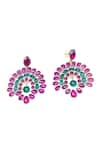 Buy_MAALICIOUS JEWELRY_Pink Zirconia Peacock Embellished Earrings _at_Aza_Fashions