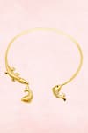 Shop_MAALICIOUS JEWELRY_Gold Plated Alligator Catching Fish Choker _at_Aza_Fashions