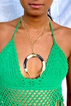 Buy_MAALICIOUS JEWELRY_Black Horn Crecent Pendant _at_Aza_Fashions