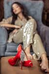 ELLEGANTI_Red Embellished Eternity Heels _at_Aza_Fashions