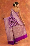 Shop_Neitri_Purple Banarasi Silk Handwoven Saree With Running Blouse Piece _at_Aza_Fashions