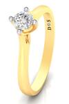 Buy_Divine Solitaires_Yellow Imitation Diamonds 18kt Gold Encrusted Ring_at_Aza_Fashions
