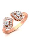 Buy Divine Solitaires Rose Gold Imitation Diamonds 18kt Tear Drop Carved Ring at Aza Fashions Buy_Divine Solitaires_Rose Gold Imitation Diamonds 18kt Tear Drop Carved Ring_at_Aza_Fashions