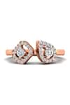 Shop Divine Solitaires Rose Gold Imitation Diamonds 18kt Tear Drop Carved Ring at Aza Fashions Shop_Divine Solitaires_Rose Gold Imitation Diamonds 18kt Tear Drop Carved Ring_at_Aza_Fashions