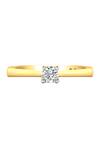 Shop_Divine Solitaires_Yellow Imitation Diamonds 18kt Gold Cluster Embellished Ring_at_Aza_Fashions