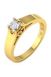 Buy_Divine Solitaires_Yellow Imitation Diamonds 18kt Gold Queen Bejewelled Ring_at_Aza_Fashions