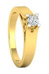 Divine Solitaires_Yellow Imitation Diamonds 18kt Gold Queen Bejewelled Ring_Online_at_Aza_Fashions
