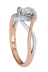 Divine Solitaires_Rose Gold Imitation Diamonds 18kt Infinite Oval Frame Ring_Online_at_Aza_Fashions