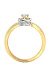 Buy_Divine Solitaires_Yellow Imitation Diamonds 18kt Gold Twirl Knot Frame Design Ring_Online_at_Aza_Fashions