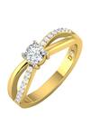 Buy_Divine Solitaires_Yellow Imitation Diamonds 18kt Gold Solitaire Infinity Ring_at_Aza_Fashions