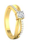 Divine Solitaires_Yellow Imitation Diamonds 18kt Gold Solitaire Infinity Ring_Online_at_Aza_Fashions