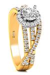 Divine Solitaires_Yellow Diamonds 18kt Gold Halo Solitaire Wave Ring_Online_at_Aza_Fashions