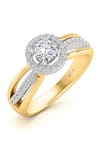 Buy_Divine Solitaires_Yellow Diamonds Solitaire Halo Multi Split Ring _at_Aza_Fashions