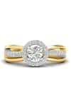 Shop_Divine Solitaires_Yellow Diamonds Solitaire Halo Multi Split Ring _at_Aza_Fashions