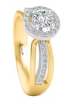 Divine Solitaires_Yellow Diamonds Solitaire Halo Multi Split Ring _Online_at_Aza_Fashions