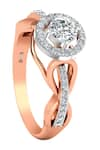 Divine Solitaires_Rose Gold Diamonds Solitaire Halo Interloop Infinity Ring _Online_at_Aza_Fashions