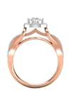 Buy_Divine Solitaires_Rose Gold Diamonds Solitaire Halo Interloop Infinity Ring _Online_at_Aza_Fashions