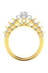 Buy_Divine Solitaires_Yellow Diamonds Halo Solitaire Loop Ring _Online_at_Aza_Fashions