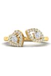 Shop_Divine Solitaires_Yellow Diamonds Studded Open Ring _at_Aza_Fashions