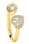 Divine Solitaires_Yellow Diamonds Studded Open Ring _Online_at_Aza_Fashions