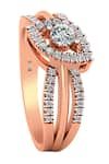 Divine Solitaires_Rose Gold Diamonds Ellipse Multi Shank Ring _Online_at_Aza_Fashions