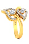 Divine Solitaires_Yellow Diamonds 18kt Gold Leaf Studded Ring _Online_at_Aza_Fashions