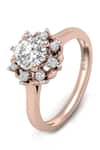 Buy_Divine Solitaires_Rose Gold Diamond 18kt Encrusted Ring _at_Aza_Fashions