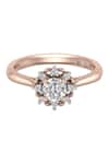 Shop_Divine Solitaires_Rose Gold Diamond 18kt Encrusted Ring _at_Aza_Fashions