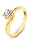 Buy_Divine Solitaires_Yellow Diamond 18kt Gold Round Encrusted Ring _at_Aza_Fashions