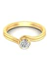 Shop_Divine Solitaires_Yellow Diamond 18kt Gold Round Encrusted Ring _at_Aza_Fashions