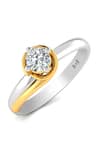 Buy_Divine Solitaires_Yellow Diamond 18kt Gold Encrusted Ring _at_Aza_Fashions