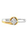 Shop_Divine Solitaires_Yellow Diamond 18kt Gold Encrusted Ring _at_Aza_Fashions